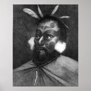 Portret van een Man van Nieuw-Zeeland Poster