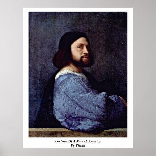 Portret van een Man van Titiaan Poster (Voorkant)