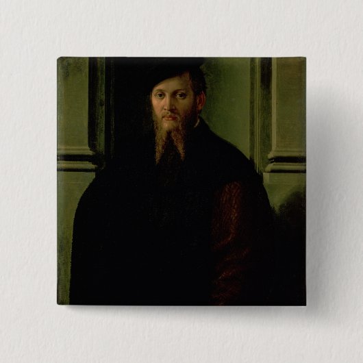 Portret van een Man Vierkante Button 5,1 Cm (Voorkant)