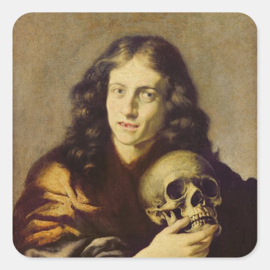 Portret van een Man Vierkante Sticker (Voorkant)