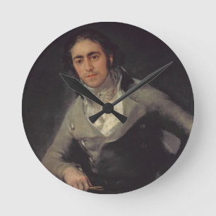 Portret van een man waarvan wordt aangenomen dat h ronde klok
