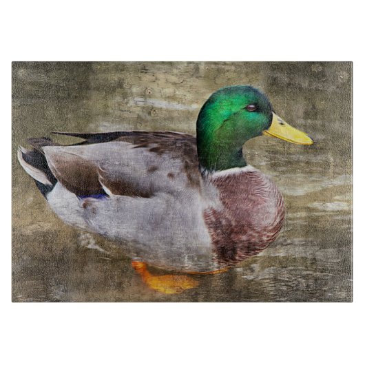 Portret van een mannelijke mallard snijplank (Voorkant)