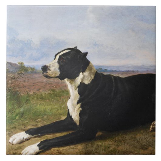 Portret van een Mastiff Labrador Hond (Rosa Bonheu Tegeltje (Voorkant)