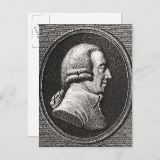 Portret van een medaillon van Adam Smith Briefkaart (Voorkant / Achterkant)