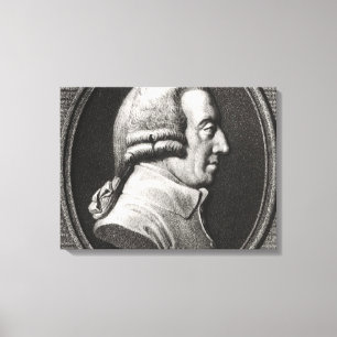 Portret van een medaillon van Adam Smith Canvas Afdruk