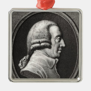 Portret van een medaillon van Adam Smith Metalen Ornament