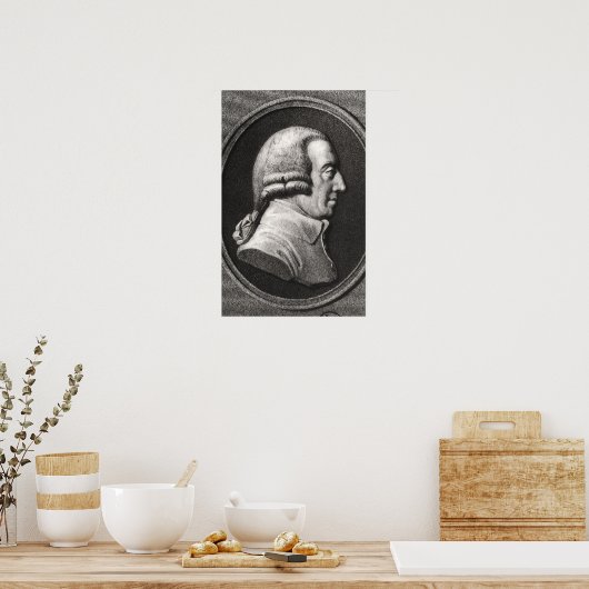 Portret van een medaillon van Adam Smith Poster (Keuken)