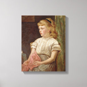 Portret van een meisje, 1896 (olie op doek) canvas afdruk