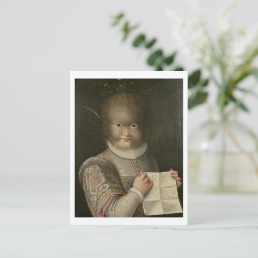 Portret van een meisje dat in Hair is bedekt Briefkaart (Staand voorkant)