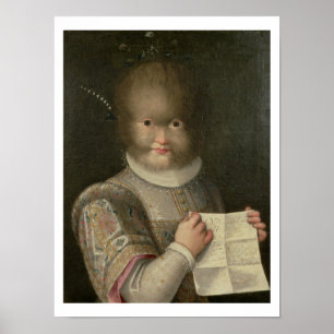 Portret van een meisje dat in Hair is bedekt Poster