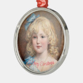 Portret van een meisje in een blauwe jurk, Heywood Metalen Ornament (Links)