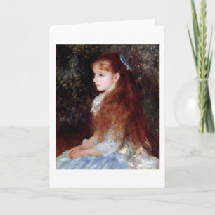 Portret van een meisje met blauw lintje, Renoir Kaart
