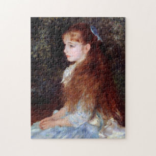 Portret van een meisje met blauw lintje, Renoir Legpuzzel