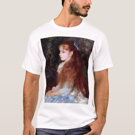 Portret van een meisje met blauw lintje, Renoir T-shirt (Voorkant)