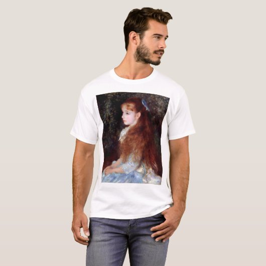 Portret van een meisje met blauw lintje, Renoir T-shirt (Voorkant volledig)