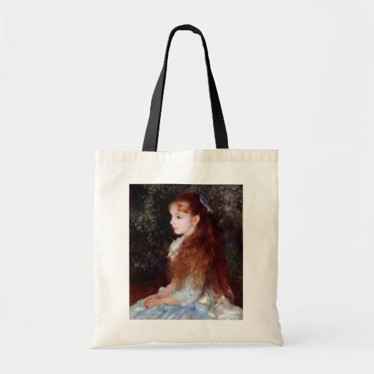 Portret van een meisje met blauw lintje, Renoir Tote Bag (Voorkant)
