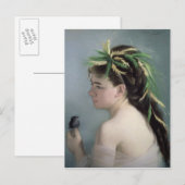 Portret van een meisje met een Sparrow Briefkaart (Voorkant / Achterkant)