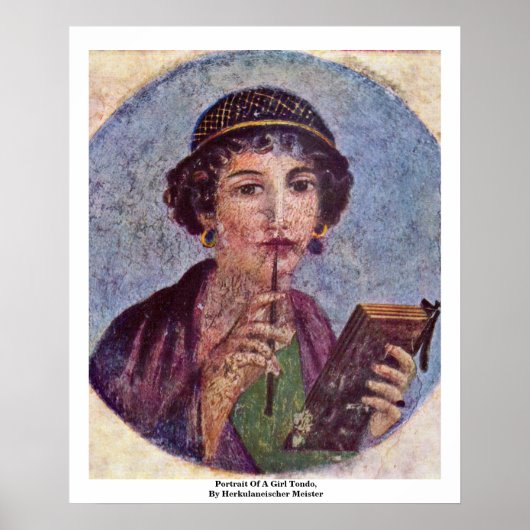 Portret van een meisje Tondo Poster (Voorkant)