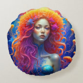 Portret van een meisje uit Atlantis Rond Kussen (Achterkant)