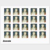 Portret van een meisje vierkante sticker (Vel)