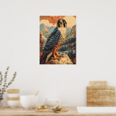  portret van een Merlin Falcon Poster (Keuken)