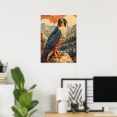  portret van een Merlin Falcon Poster (Thuiskantoor)