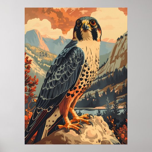  portret van een Merlin Falcon Poster (Voorkant)