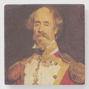 Portret van een militair generaal uit de 19e eeuw stenen onderzetter