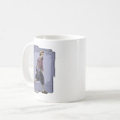 Portret van een Modieuze Vrouw die Halverwege Loop Koffiemok (Voorkant links)