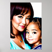 Portret van een moeder en dochter | AI Art Poster (Voorkant)