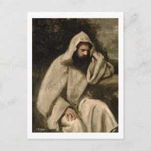 Portret van een monk, c.1840-45 (olie op canvas) briefkaart