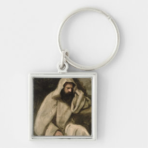 Portret van een monk, c.1840-45 (olie op canvas) sleutelhanger