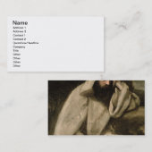 Portret van een monk, c.1840-45 (olie op canvas) visitekaartje (Voorkant / Achterkant)