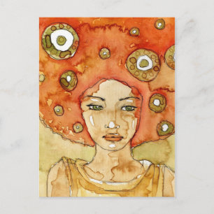 Portret van een mooi meisje briefkaart