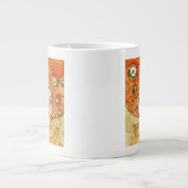 Portret van een mooi meisje grote koffiekop (Voorkant)