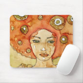 Portret van een mooi meisje muismat (Met muis)