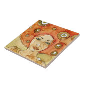 Portret van een mooi meisje tegeltje (Zijkant)