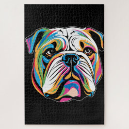 Portret van een mooie bouldog legpuzzel