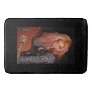 Portret van een mooie jonge dame badmat