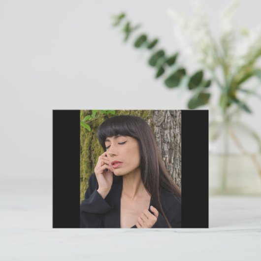 Portret van een mooie jonge dame briefkaart (Staand voorkant)