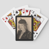 Portret van een mooie vrouw pokerkaarten (Achterkant)