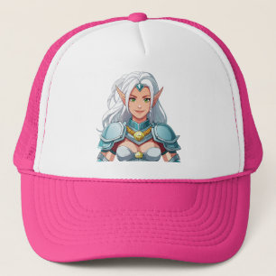 Portret van een mooie vrouwelijke elf trucker pet