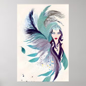 Portret van een mystieke vrouw poster (Voorkant)
