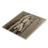 Portret van een Native American van 'Buffalo Bill' Tegeltje (Zijkant)