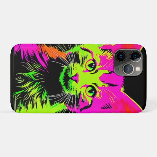 Portret van een neon kat Case-Mate iPhone case (Achterkant (horizontaal))