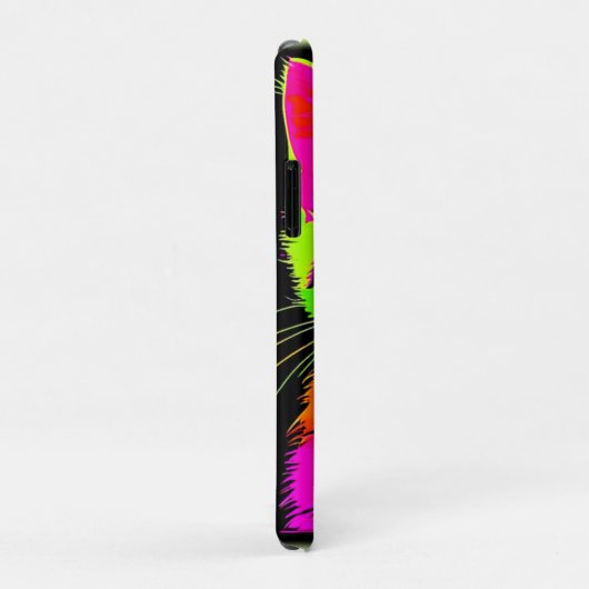 Portret van een neon kat Case-Mate iPhone case (Achterkant/rechts)