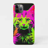 Portret van een neon kat Case-Mate iPhone case (Achterkant)