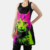 Portret van een neon kat schort (Insitu)