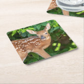 Portret van een Newborn Fawn (witstaarhert) Kartonnen Onderzetters (Schuin)