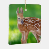 Portret van een Newborn Fawn (witstaarhert) Keramisch Ornament (Rechts)